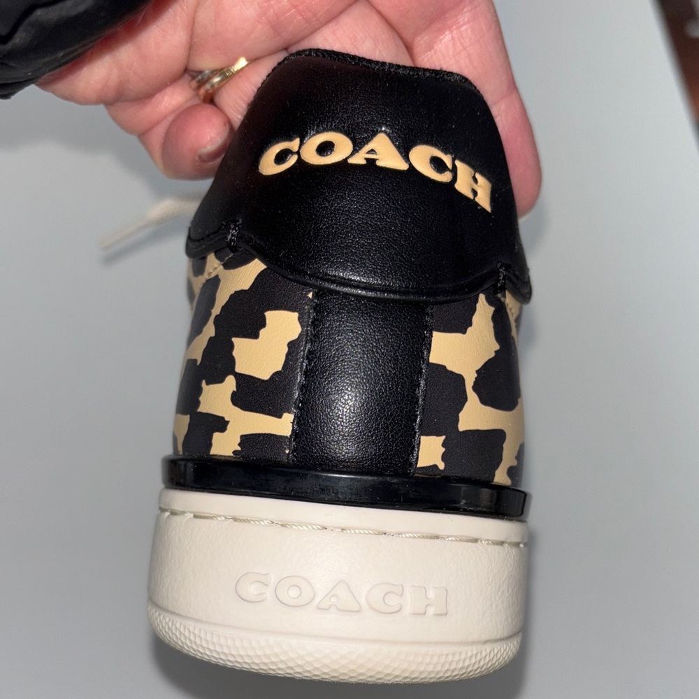 Coach Black and Tan Leopard Sneakers - Picture 8 of 10